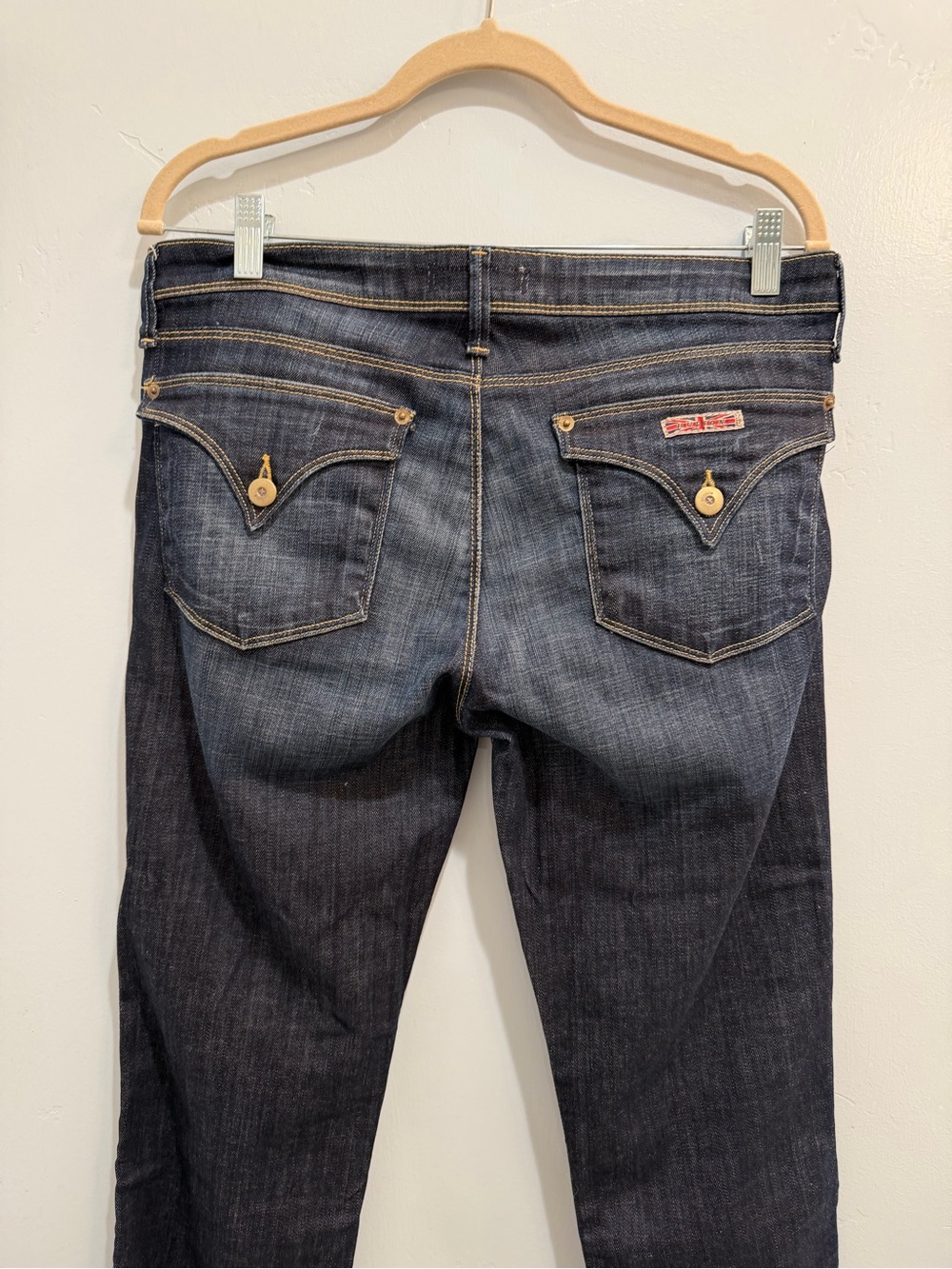 Hudson Jeans Collin Flap Pocket Straight Leg in Dark Wash Mid Rise 31 Tall Long - Picture 8 of 11